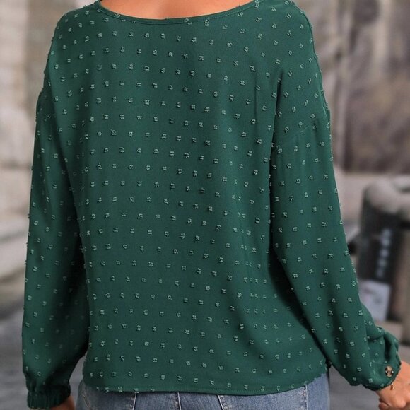 Green Womens Sleeve Blouse - Picture 2 of 4